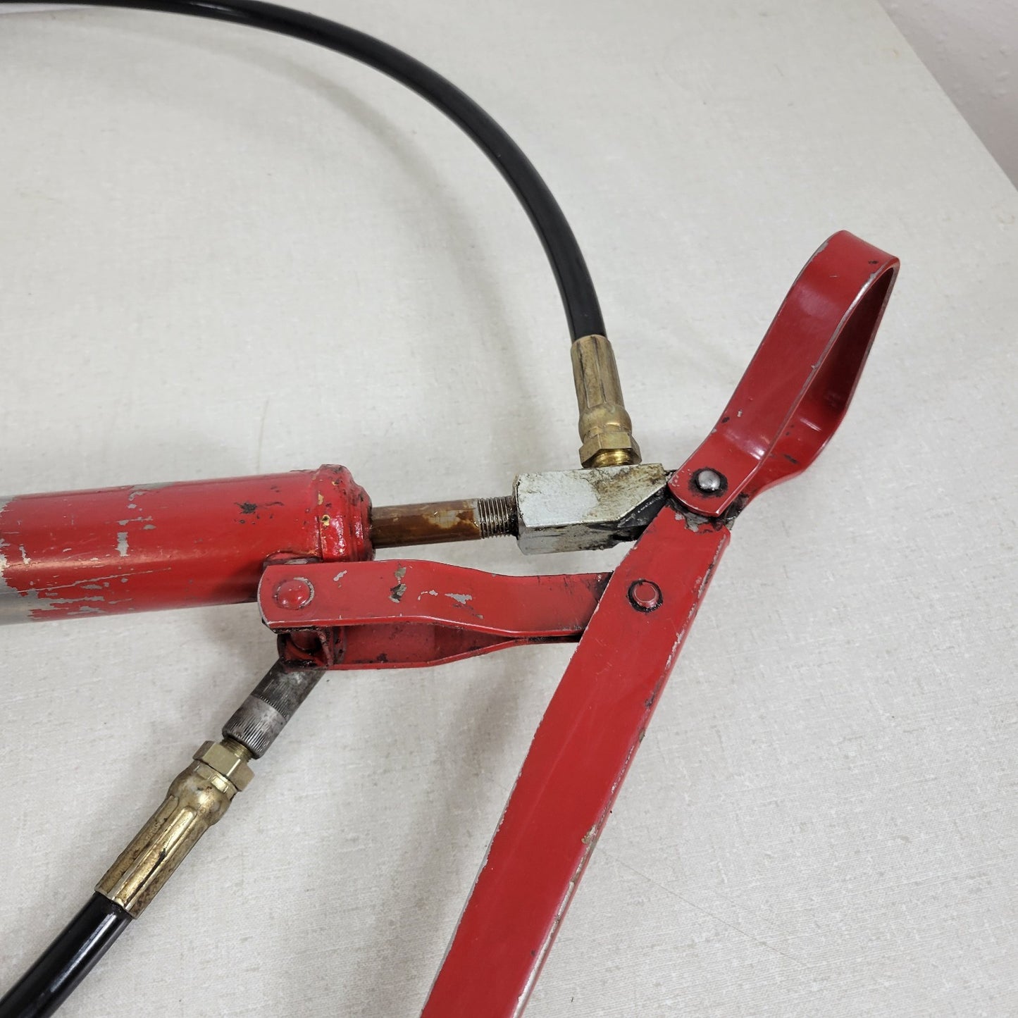 Vintage Hand-Pump Grease Gun Missing Bottom Tube Holder