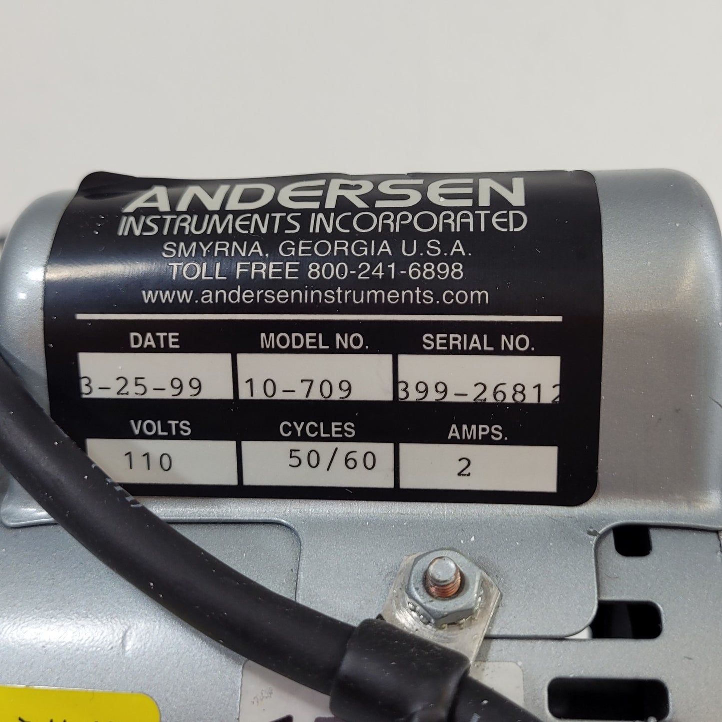 TESTED Thermo Andersen Gast Samplers 10-709 Vacuum Gas Pump 1/10HP 110v 1531-107