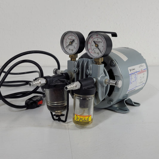 Tested Works Gast G8GCX Air Vacuum Compressor Pump 1/6HP w/ Collection Cups