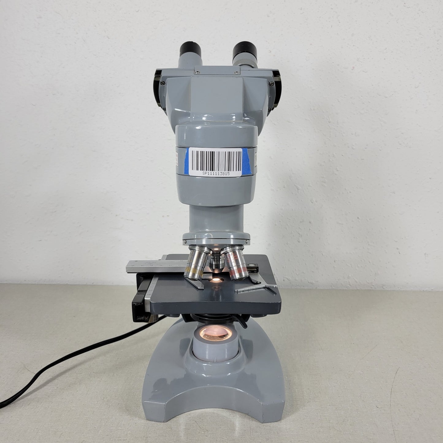 American Optical AO 60.61.62 Fifty Microscope 10x 45x 100x Objective w/ Lamp