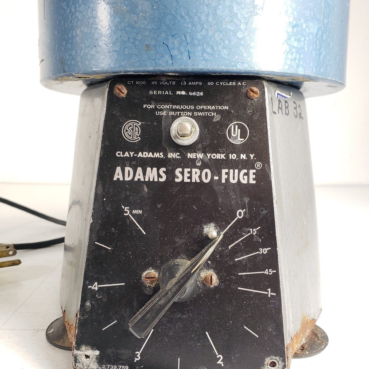 Tested Works Clay Adams CT 1600 Sero-Fuge Centrifuge with 12-Slot Rotor