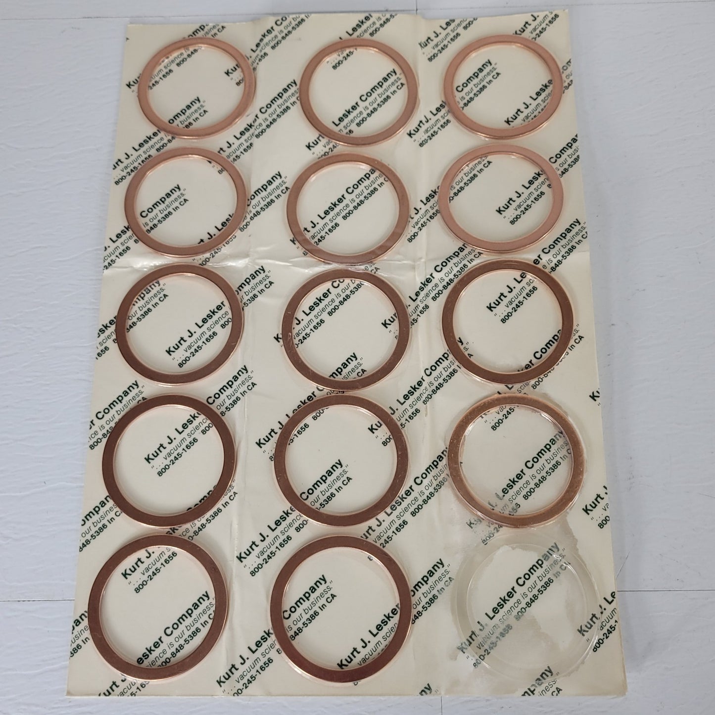 Kurt J. Lesker Copper Conflat Gasket 2.75" DN35CF Pack Of 14 High Vacuum Seal