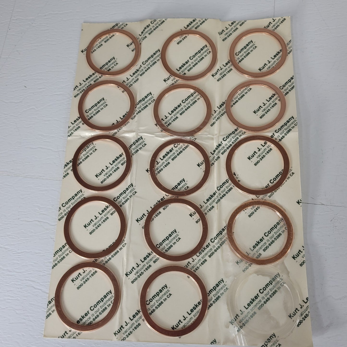 Kurt J. Lesker Copper Conflat Gasket 2.75" DN35CF Pack Of 14 High Vacuum Seal