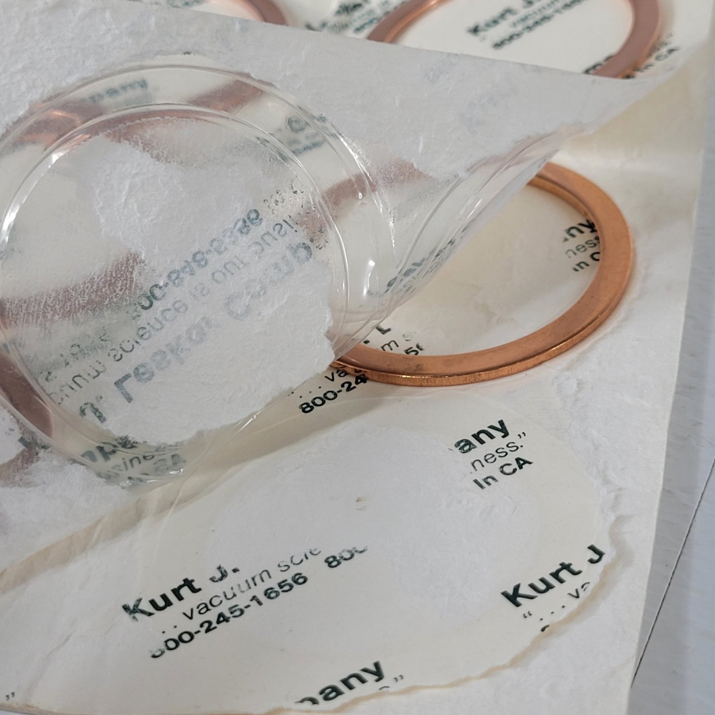Kurt J. Lesker Copper Conflat Gasket 2.75" DN35CF Pack Of 14 High Vacuum Seal