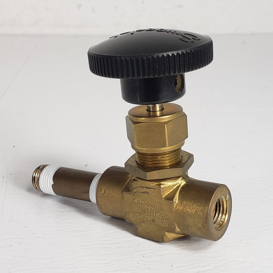 Swagelok B-1RF4 Manual Brass Needle Valve 1/4" Male NPT 366090001