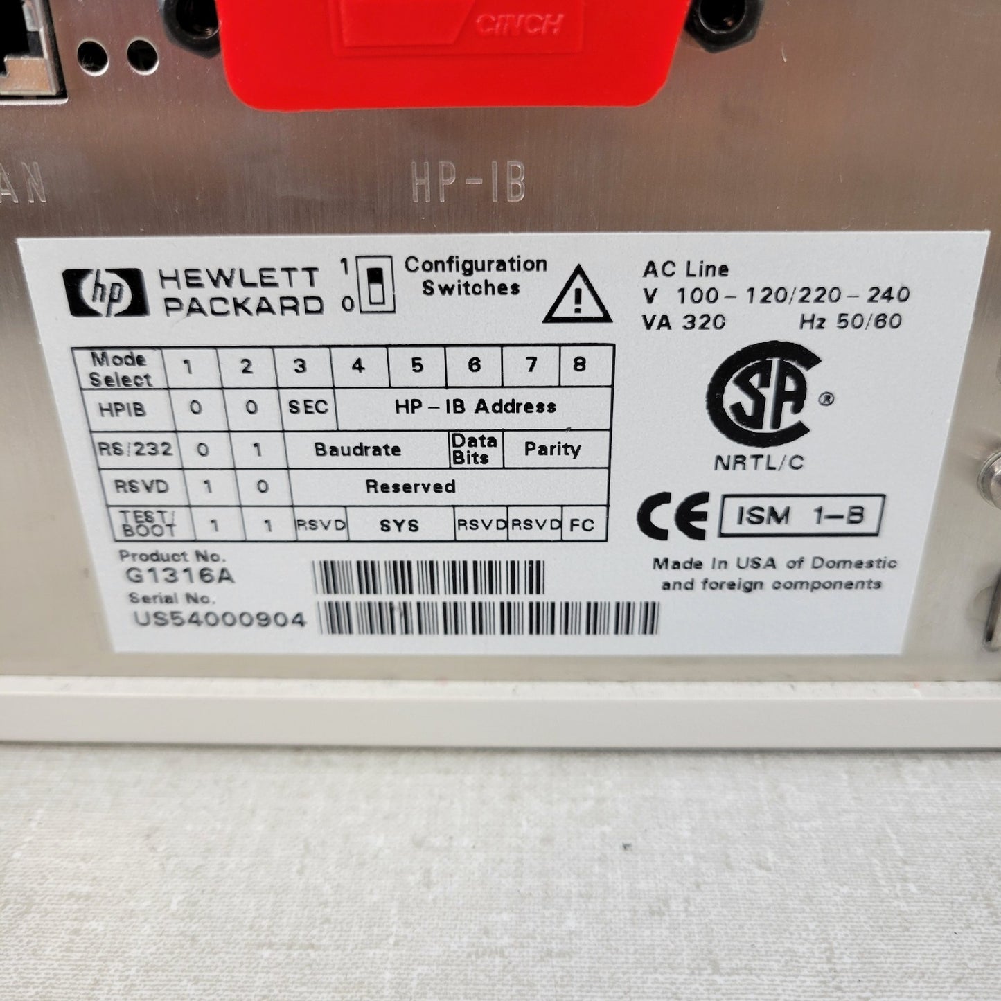TESTED WORKS HP Hewlett Packard G1316A ColComp Column Compartment Oven HPLC 1100