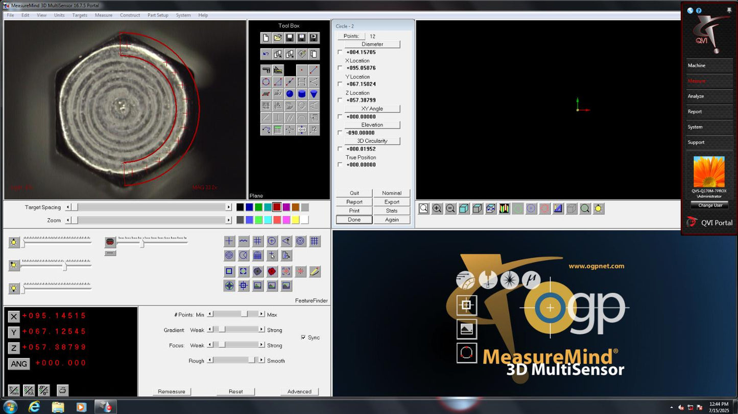OGP SMARTSCOPE Flash CNC200 Compact Elevating Multisensor Video Metrology System