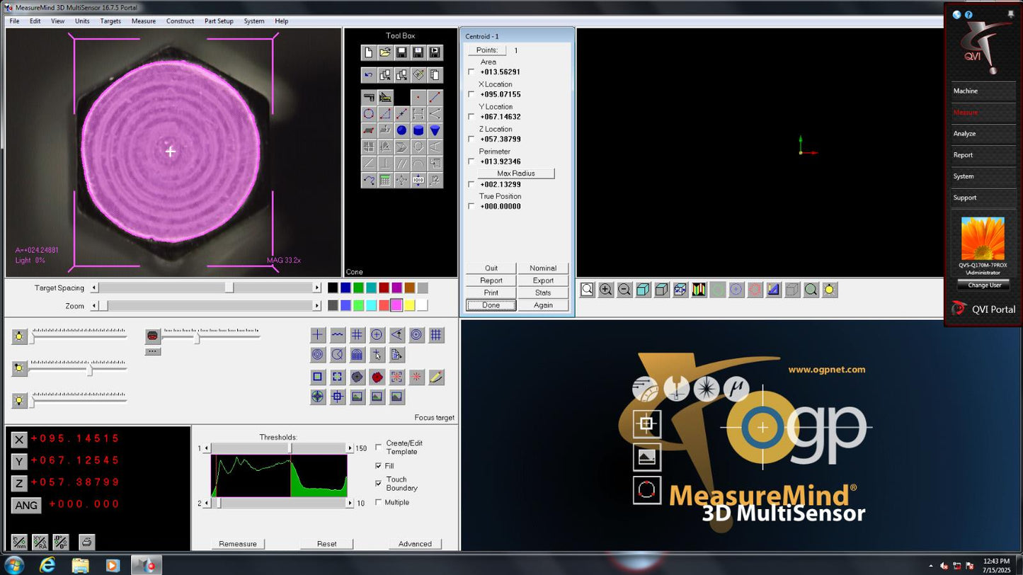 OGP SMARTSCOPE Flash CNC200 Compact Elevating Multisensor Video Metrology System