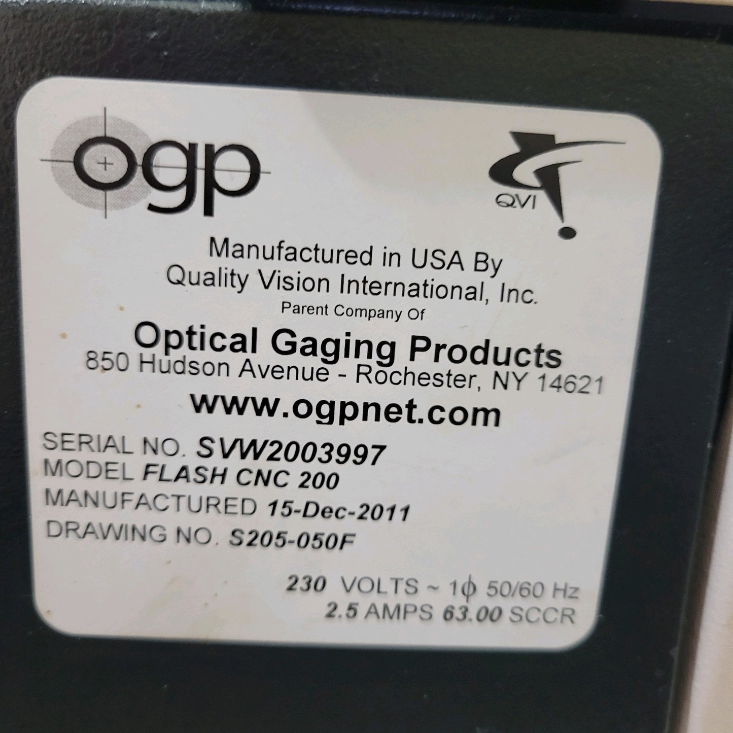 OGP SMARTSCOPE Flash CNC200 Compact Elevating Multisensor Video Metrology System