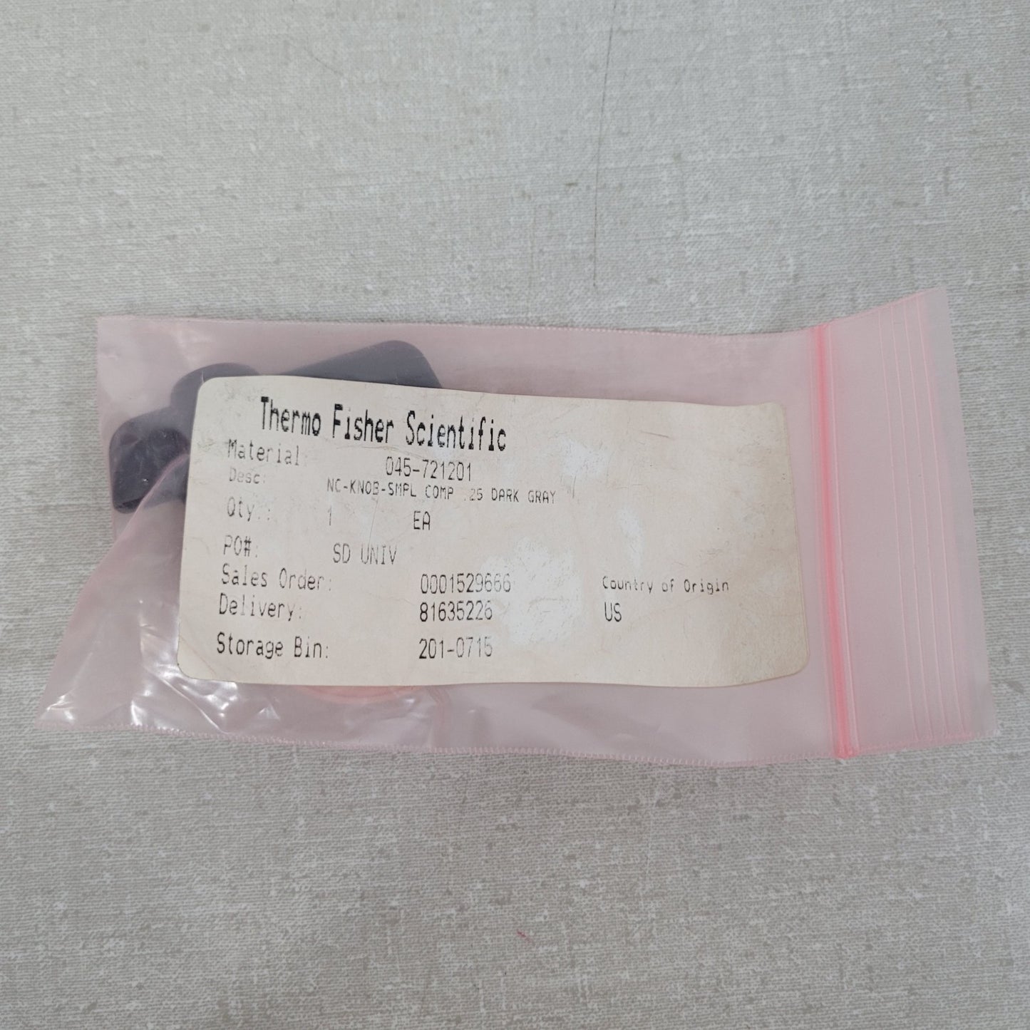 Thermo Fisher Scientific 045-721201 NC Knob SMPL Comp .25 Dark Gray FTIR Sample