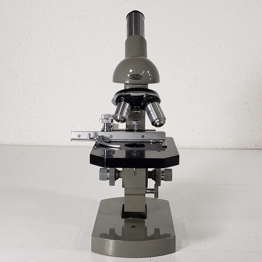 Tested Vintage Olympus Tokyo Monocular Upright Microscope w/ 10X 40X Objectives