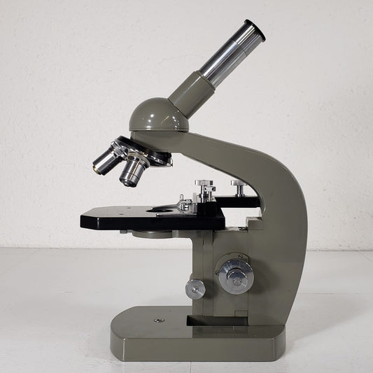 Tested Vintage Olympus Tokyo Monocular Upright Microscope w/ 10X 43X Objectives