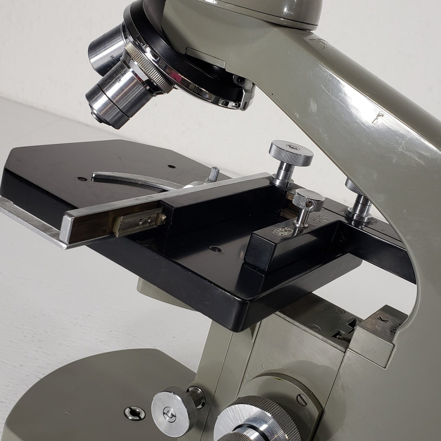 Tested Vintage Olympus Tokyo Monocular Upright Microscope w/ 10X 43X Objectives