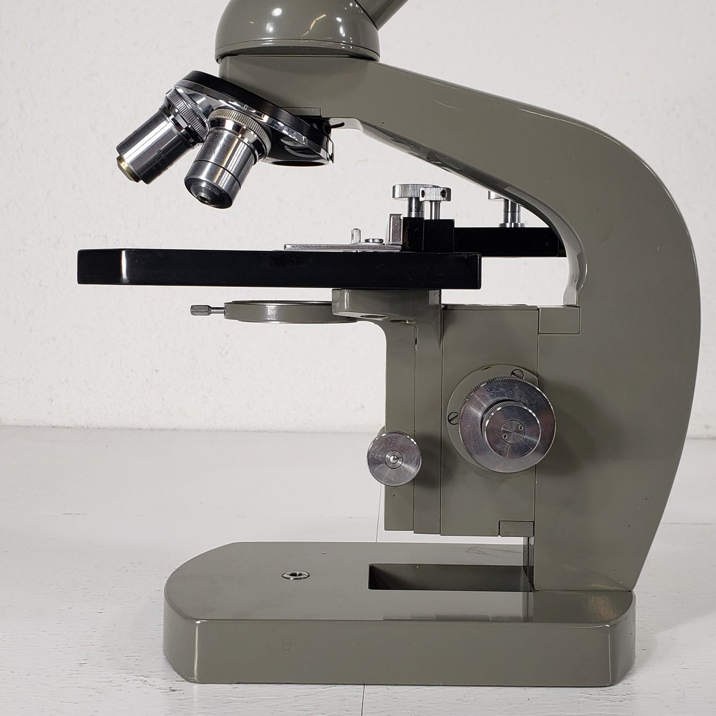 Tested Vintage Olympus Tokyo Monocular Upright Microscope w/ 10X 43X Objectives