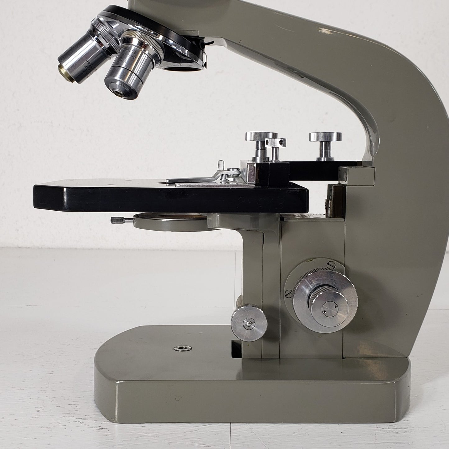 Tested Vintage Olympus Tokyo Monocular Upright Microscope w/ 10X 43X Objectives