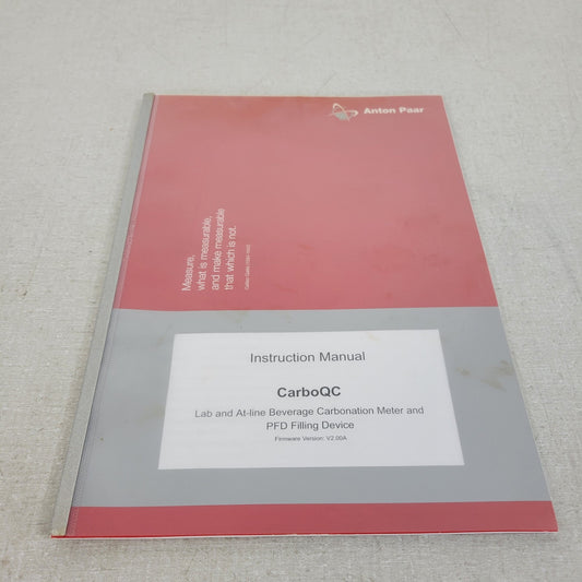 Anton Paar CarboQC Instruction Manual Lab and At-line Beverage Carbonation Meter