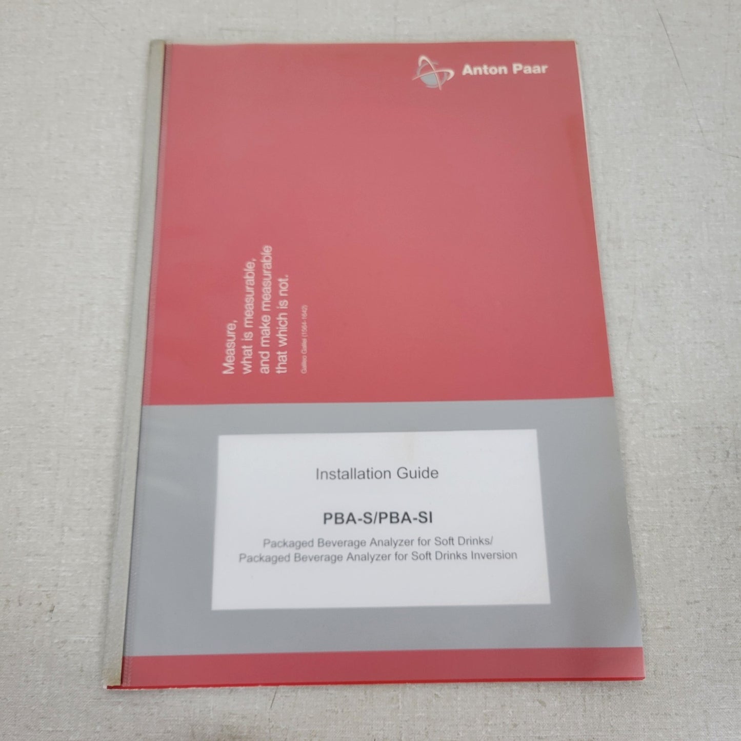 Anton Paar PBA-S/PBA-SI Packed Beverage Analyzer Installation Guide