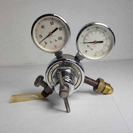 Kim Products 40310 Gas Regulator Pneumatic Dual Pressure Gauge Psi 4k CGA580