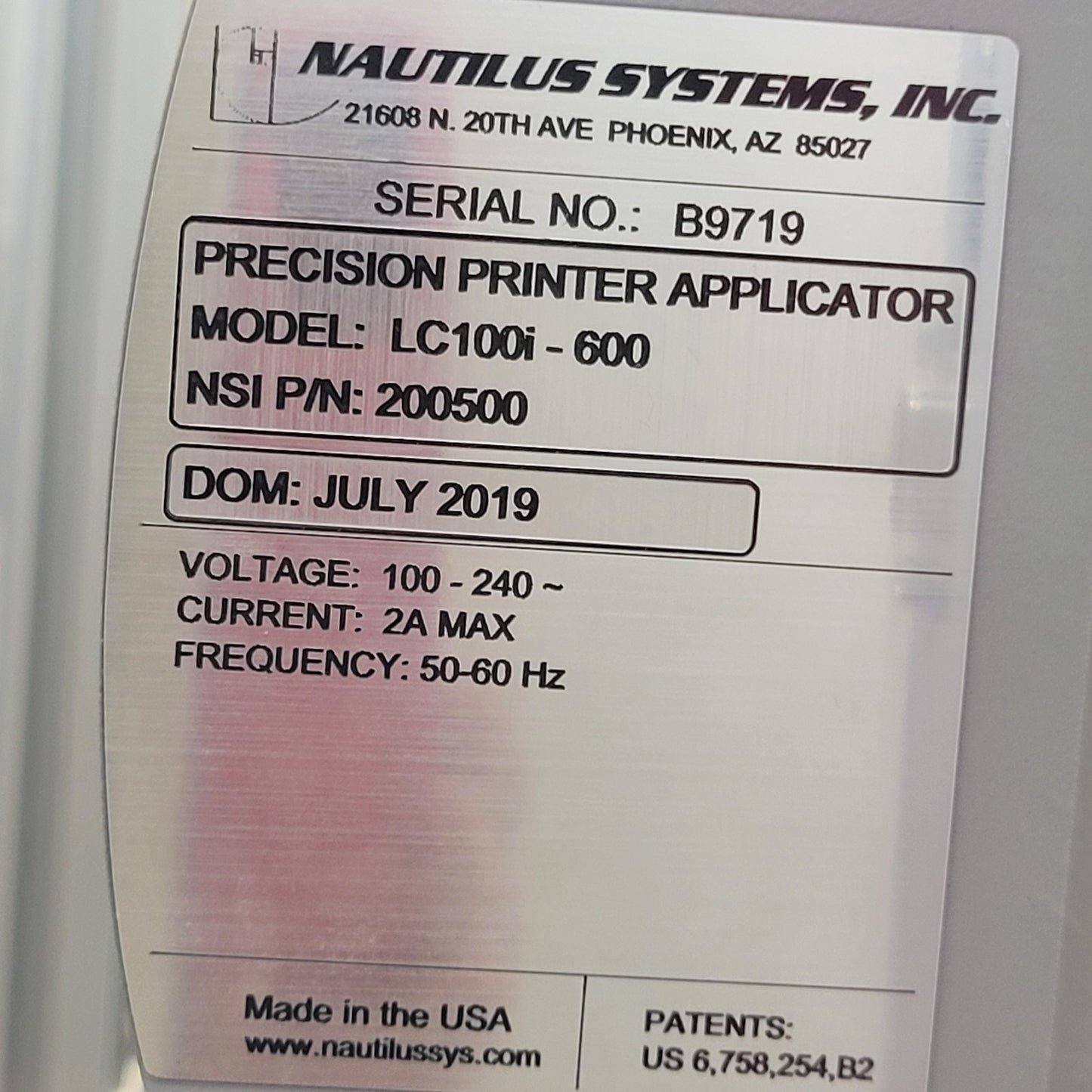 TESTED WORKS Nautilus TubePro LC100i Thermal Transfer Vial Tube Label Printer