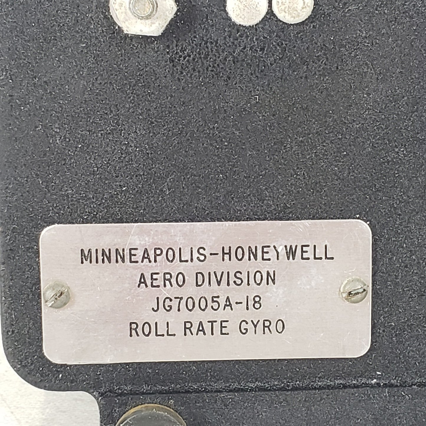 Vintage Honeywell 332G-2 JG005A-18 Roll Rate Gyro Single Axis Circular Multi Pin