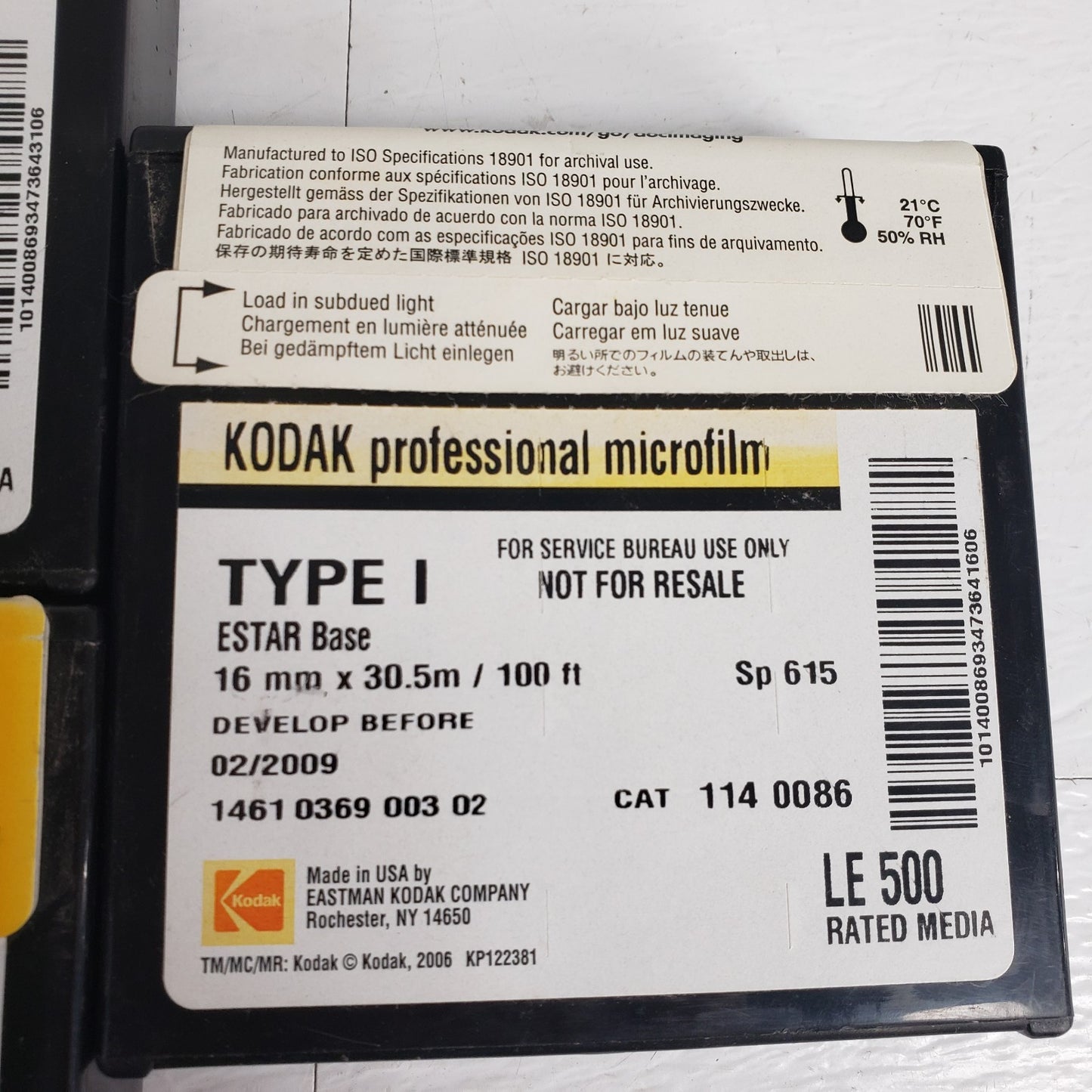 Lot of 5 Kodak Professional Microfilm Type 1 Estar Base 16mm X 30.5m 02/2009