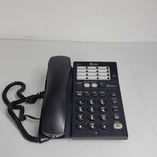 ATT 2-Line Speakerphone 983 Battery Powered Headset Capability Speed Dial