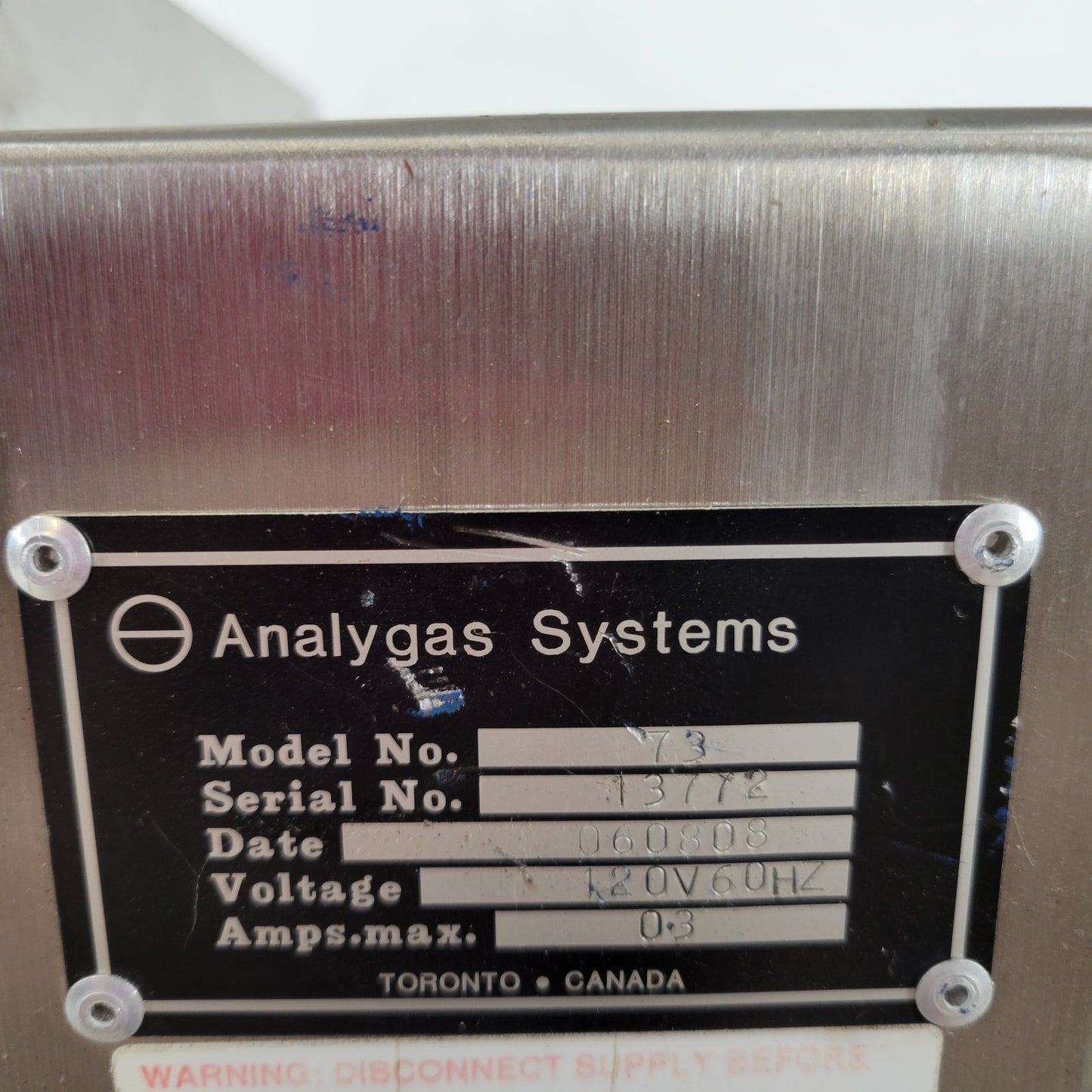 Analygas 73 Single Point Sample Drawing Gas Monitor Carbon Dioxide CO2 Analyzer