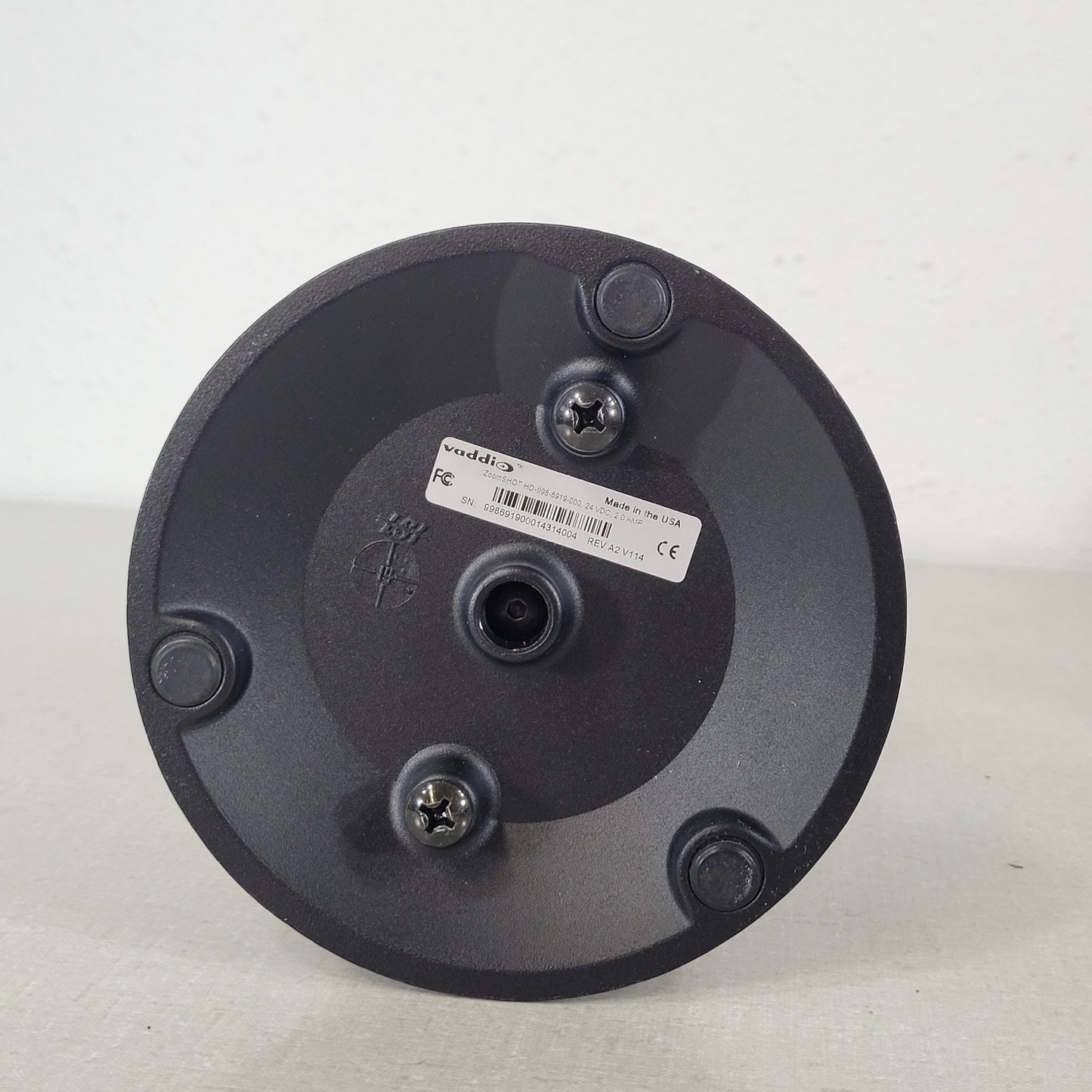Vaddio ZOOMSHOT HD Camera 998-6919-000 REV A2 V114 24VDC 2.0 AMP Adjustable Base