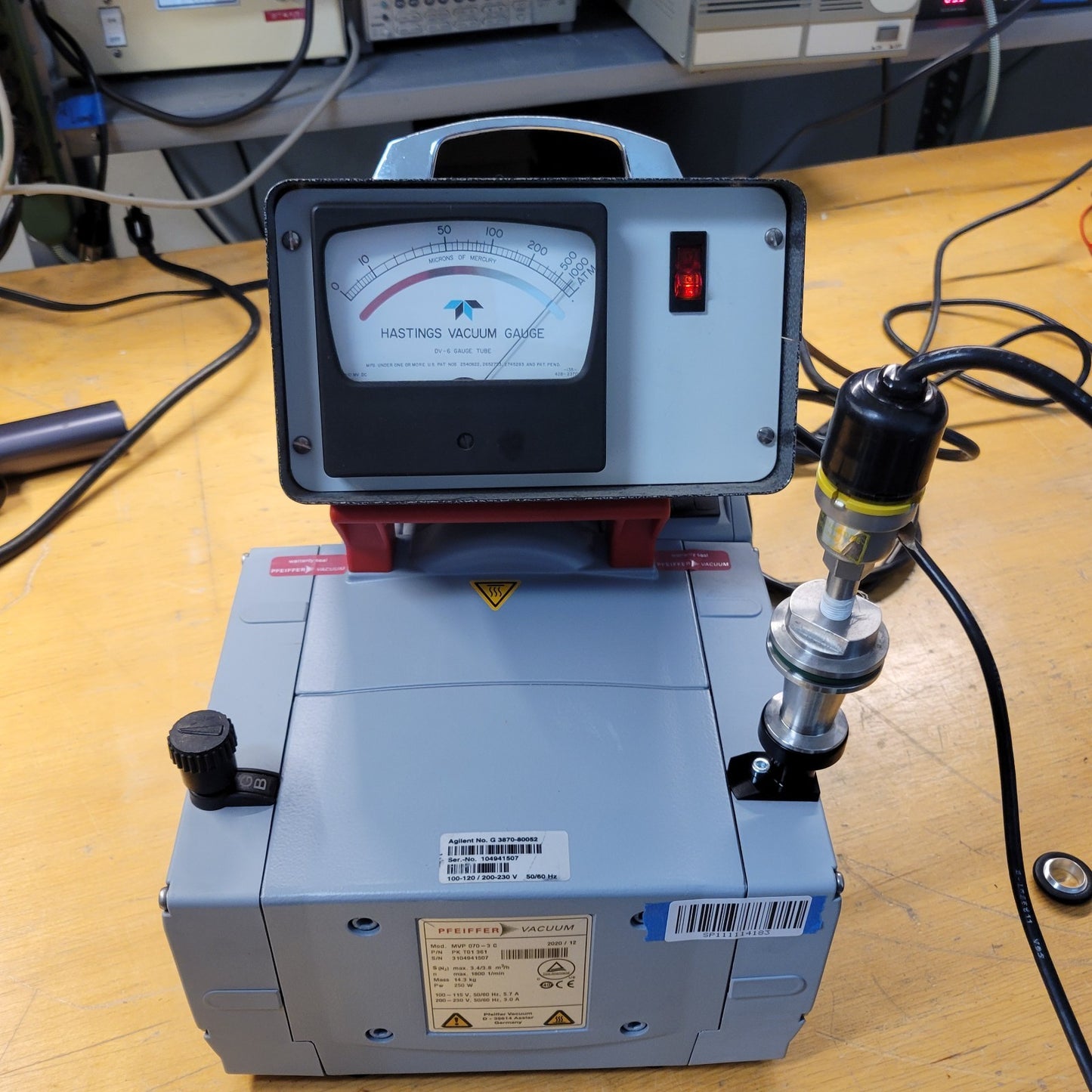 TESTED 1 mBar/750 mTorr Pfeiffer MVP 070-3 C Diaphragm Dry Vacuum Pump Corrosive