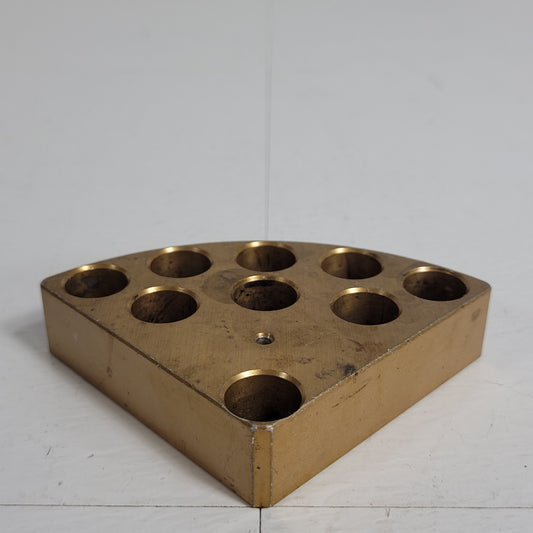9-Place Pie Block for 1 Dram (4ml) Vial 15mm x 45mm Anodized Gold CG-1991-P-13