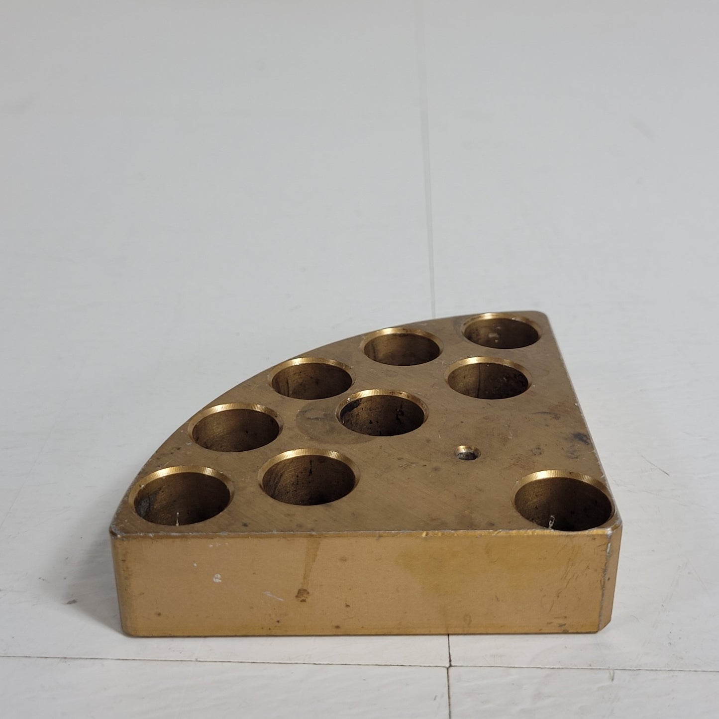 9-Place Pie Block for 1 Dram (4ml) Vial 15mm x 45mm Anodized Gold CG-1991-P-13