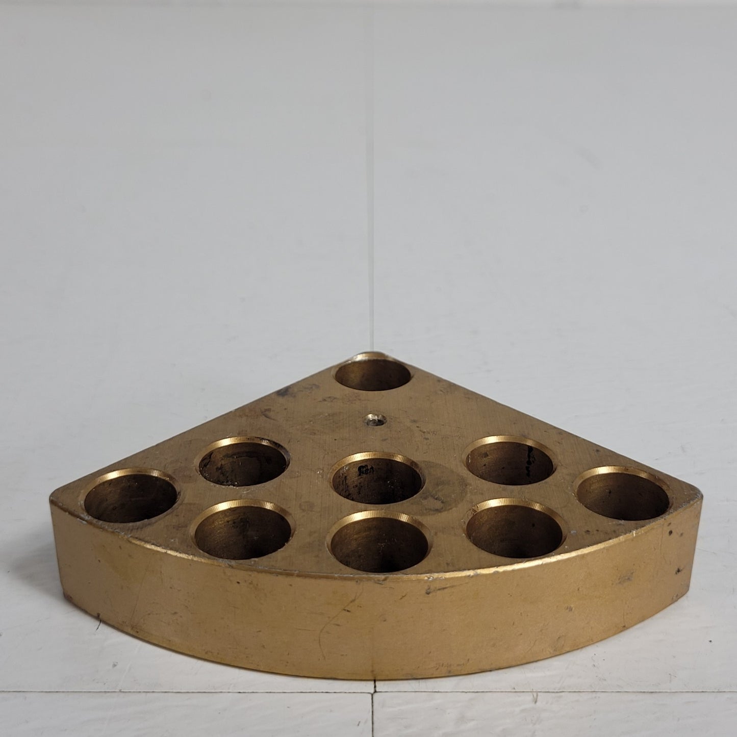 9-Place Pie Block for 1 Dram (4ml) Vial 15mm x 45mm Anodized Gold CG-1991-P-13