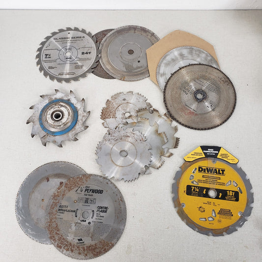 Lot Of 13x Miter Circular Saw Blades 7 1/4" 5" Steel & Different Blade Types