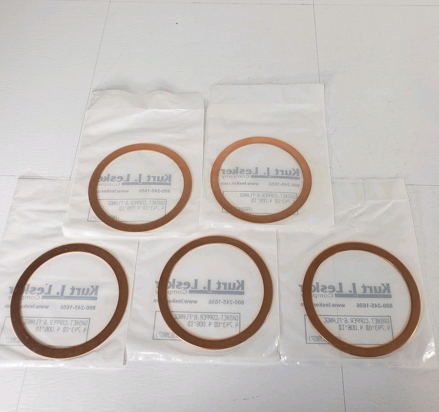 Kurt J. Lesker Lot of 5 GA-0600 6" CF DN100CF Conflat Copper Gasket High Vacuum