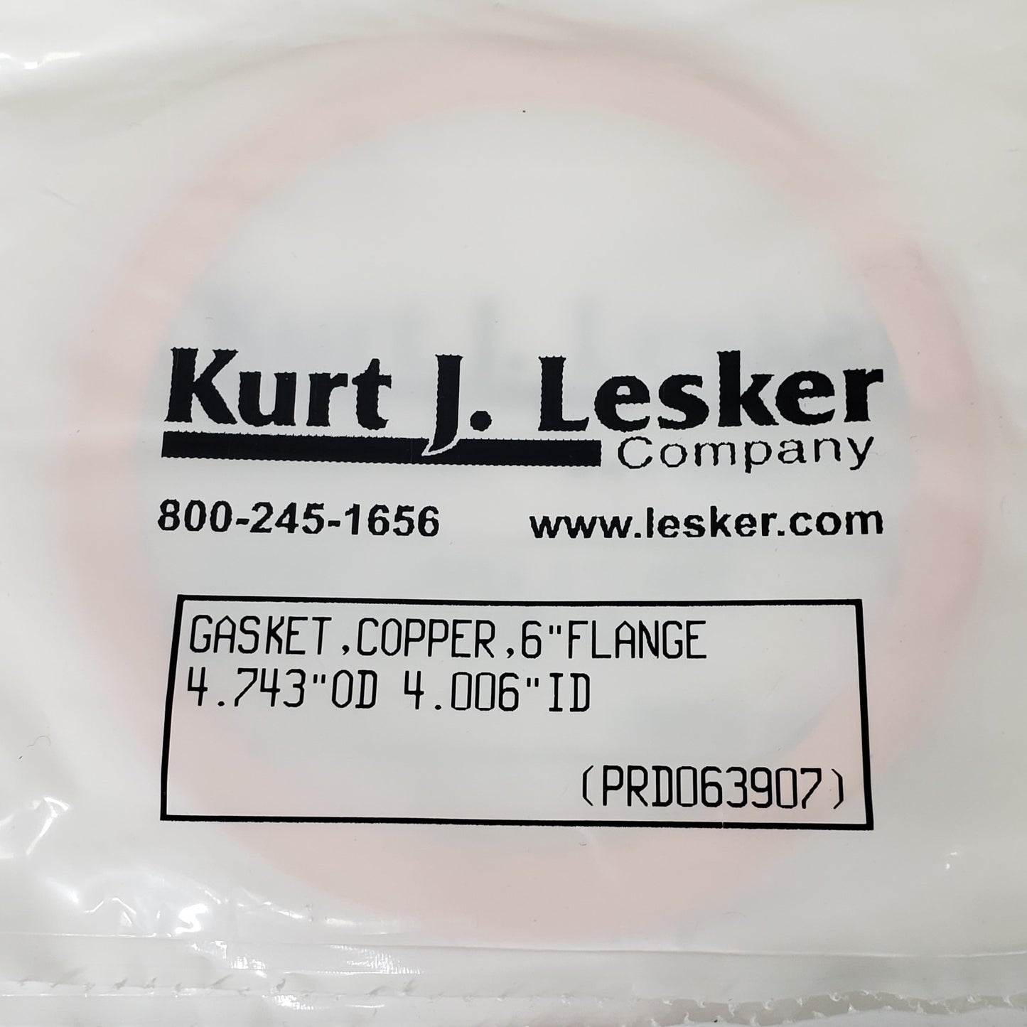 Kurt J. Lesker Lot of 5 GA-0600 6" CF DN100CF Conflat Copper Gasket High Vacuum