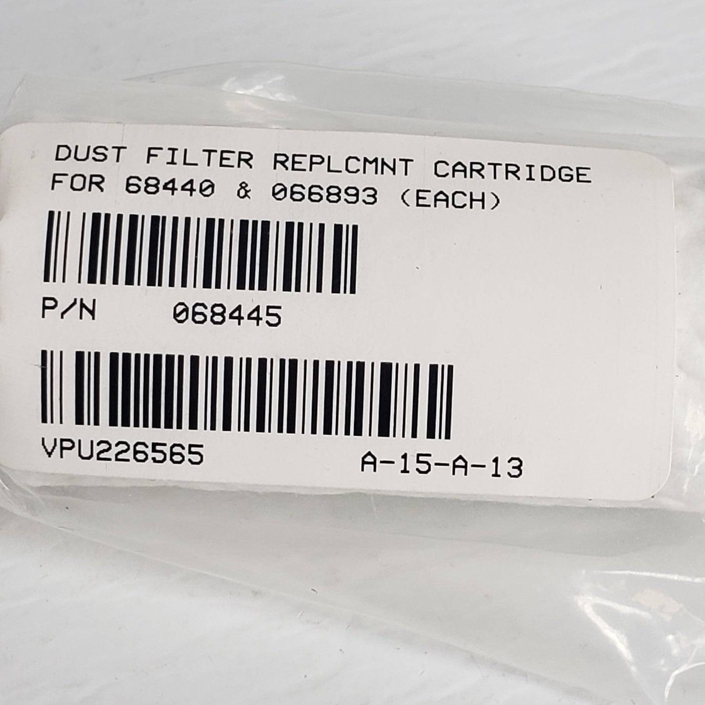 Pfeiffer 068445 Dust Filter Replacement Cartridge For Vacuum 68440 & 066893