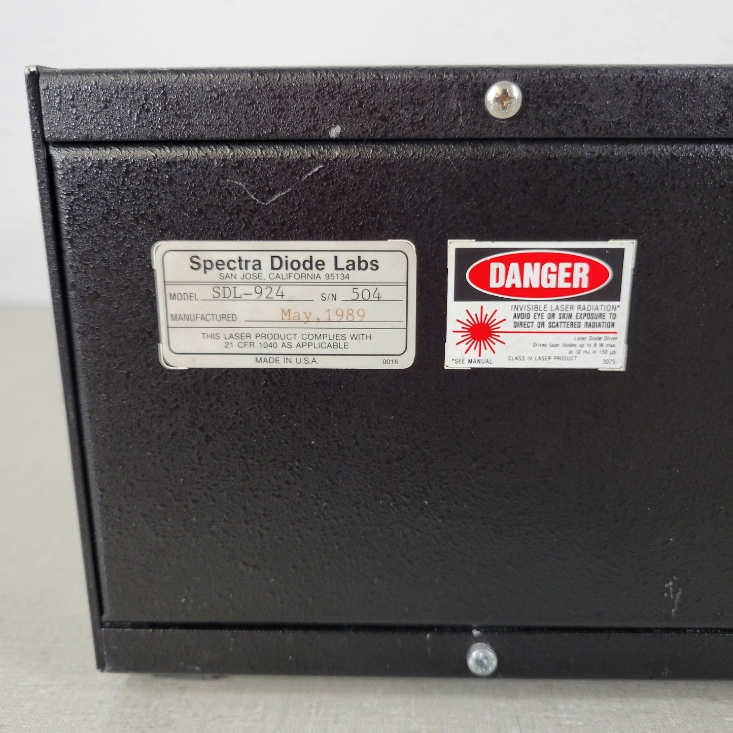 Spectra Diode Labs SDL-924 High Power Quasi-CW Pulsed Laser Driver 100 Amps Max