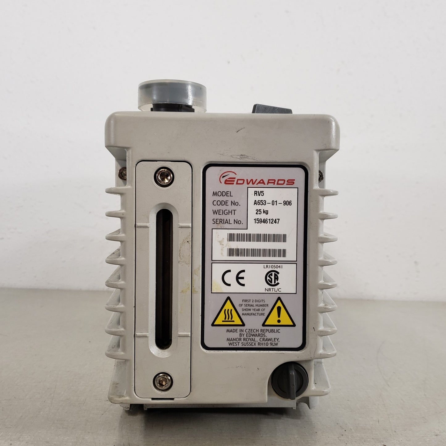 *TESTED to 6 mTorr* EDWARDS RV5 A653-01-906 Rotary Vane Vacuum Pump KF25 NW25