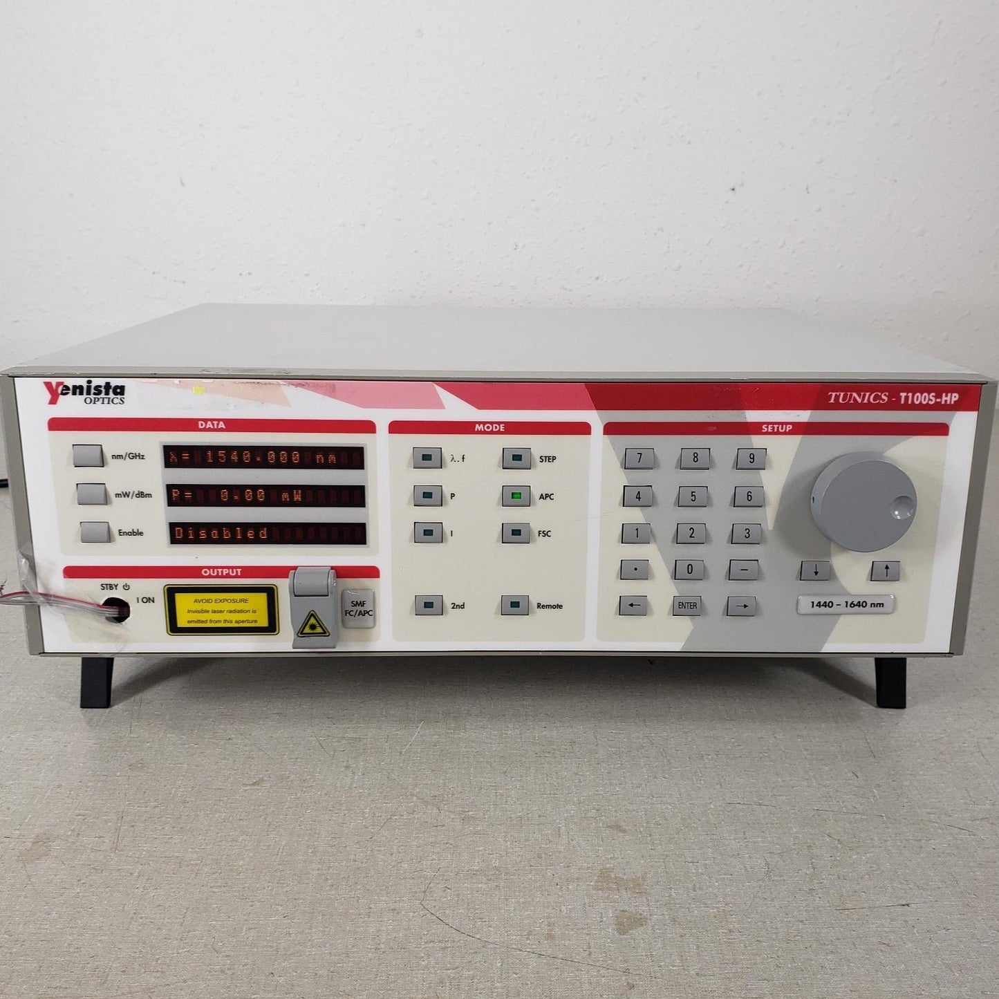 TESTED Yenista Tunics T100S-HP/SCL 1440-1640nm Infrared Precision Tunable Laser