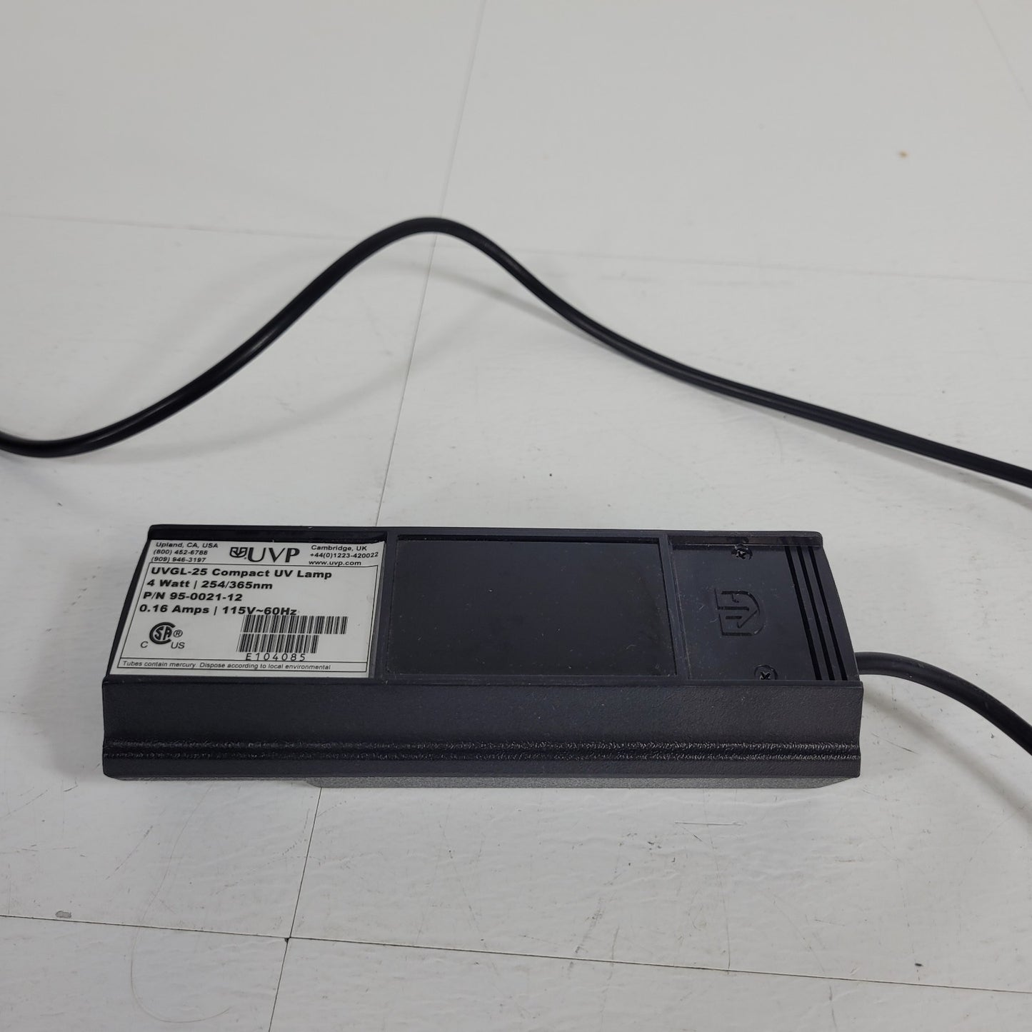 Tested UVP UVGL-25 UV Lamp Dual Wavelength 254/365nm 95-0021-12 .16A 4W