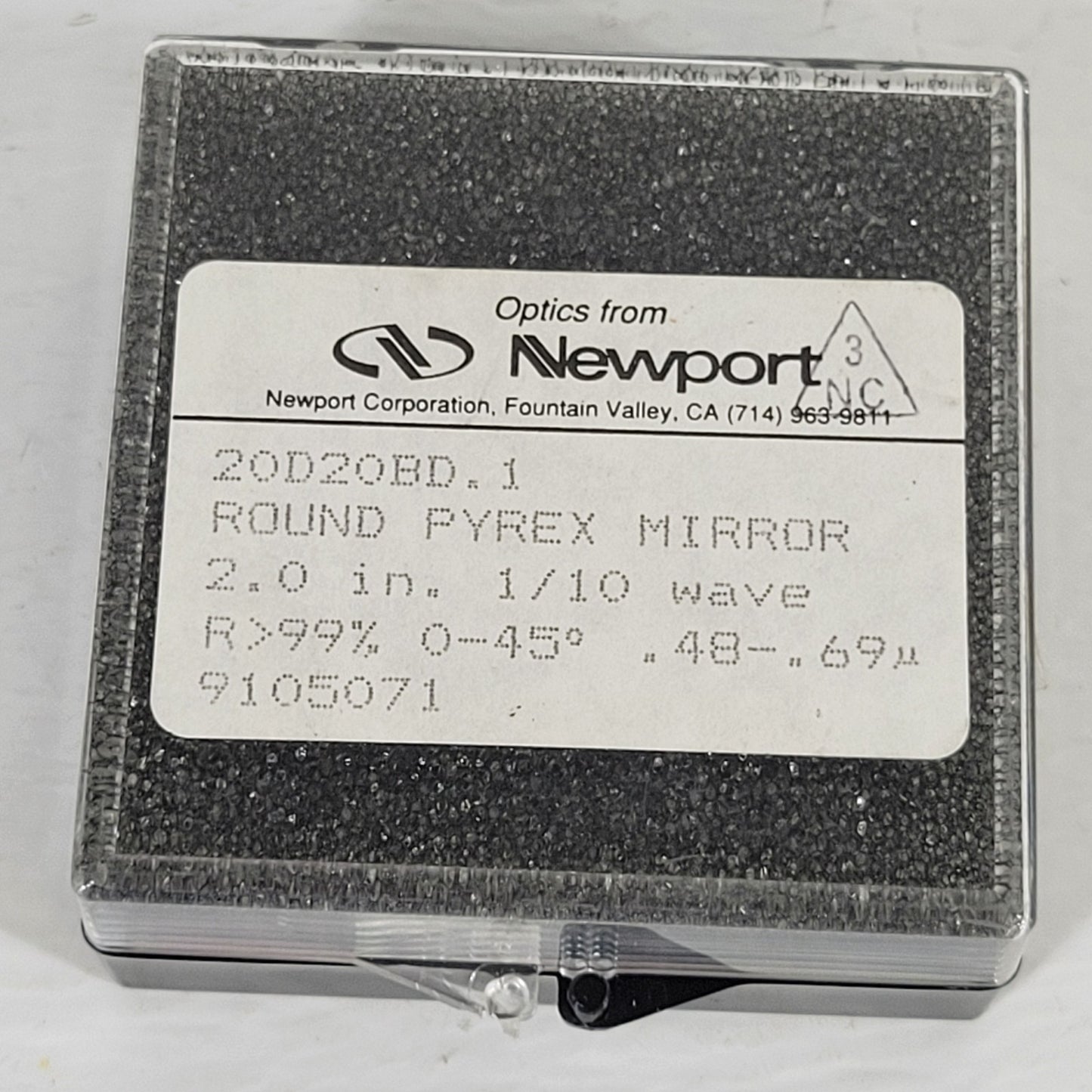 Newport 20D20BD.1 Round Pyrex Dielectric Mirror 2" 1/10 Wave R 99% Reflector
