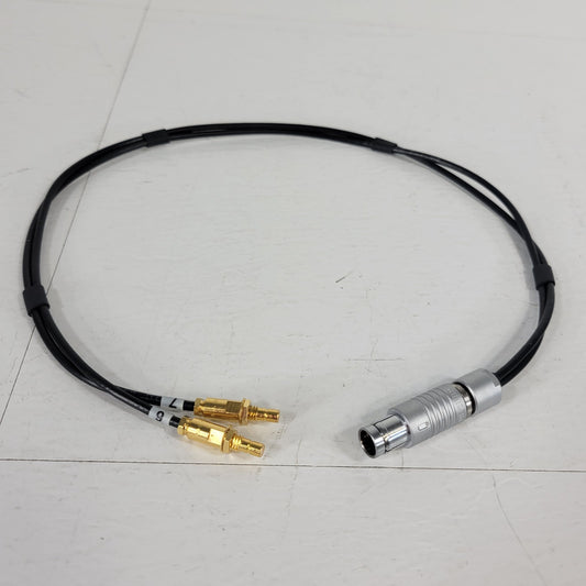 Fisher 103 4-Pin Push Pull Male To Two Straight RF SMB Jacks Male 20" Cable
