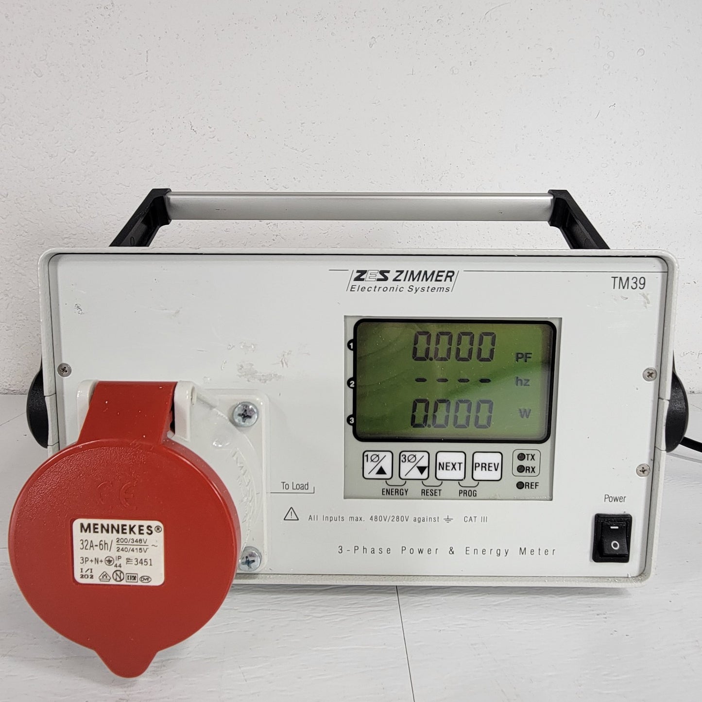 Tested ZES Zimmer TM39 3-Phase Power Energy Meter Mennekes 14A 32A-6h 3451 Plug
