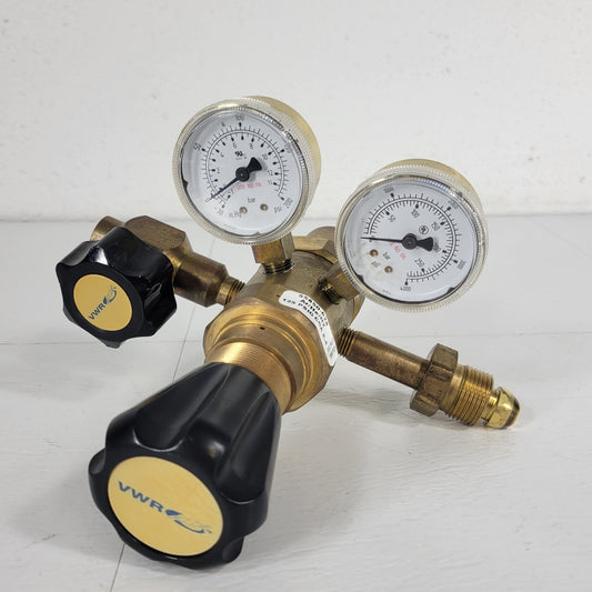 VWR Regulator 55850-624 Ar/He/N2, 125 PSIG CGA E-4 CG-580 Inlet Brass Regulator