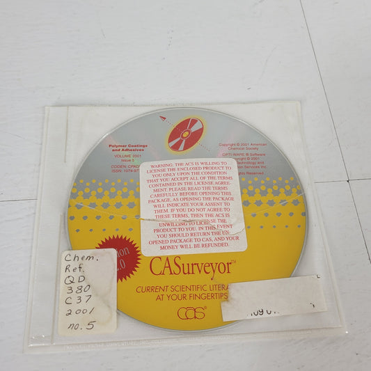 CASurveyor Polymer Coatings and Adhesives 2001 Issue 5 1074-9772 2 CD Disk