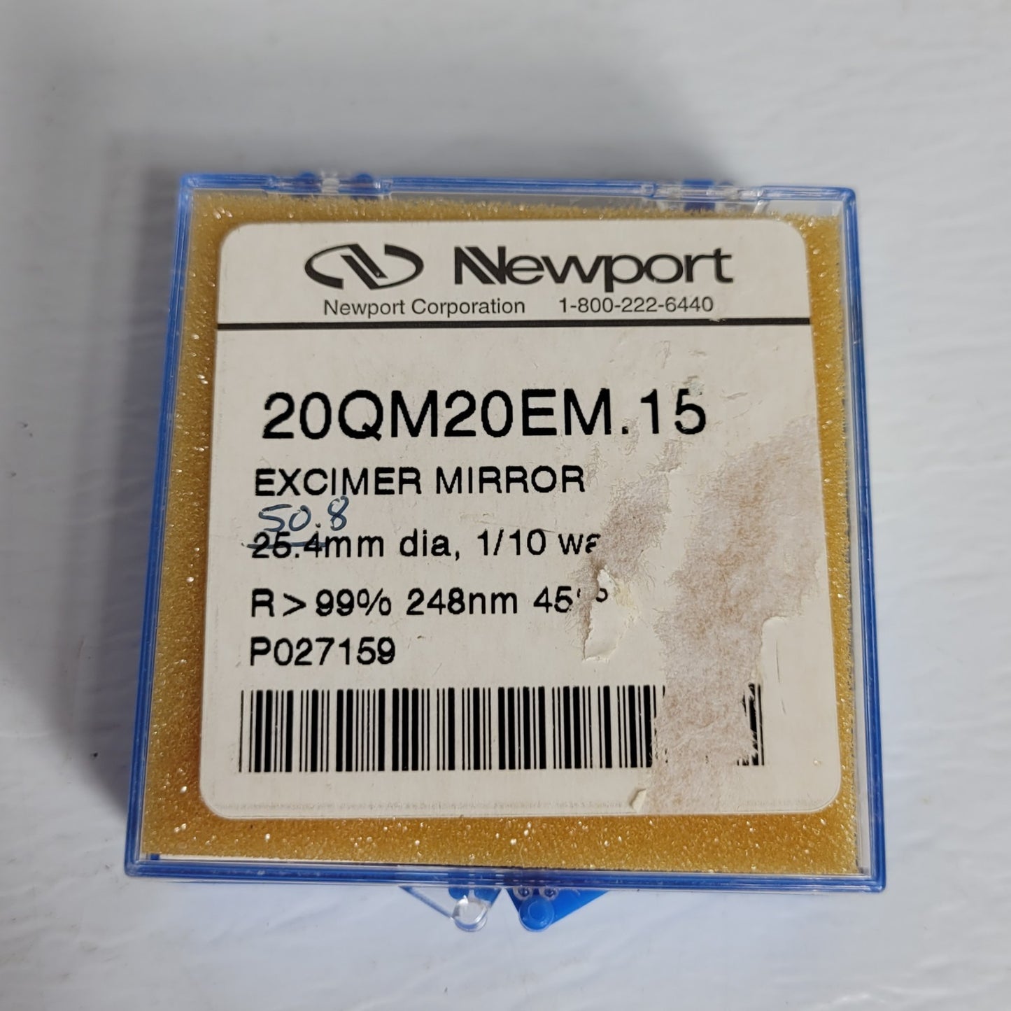 Newport 20QM20EM.15 Excimer Mirror 50.8mm 1/10 wavelength R 99% 248nm 45°