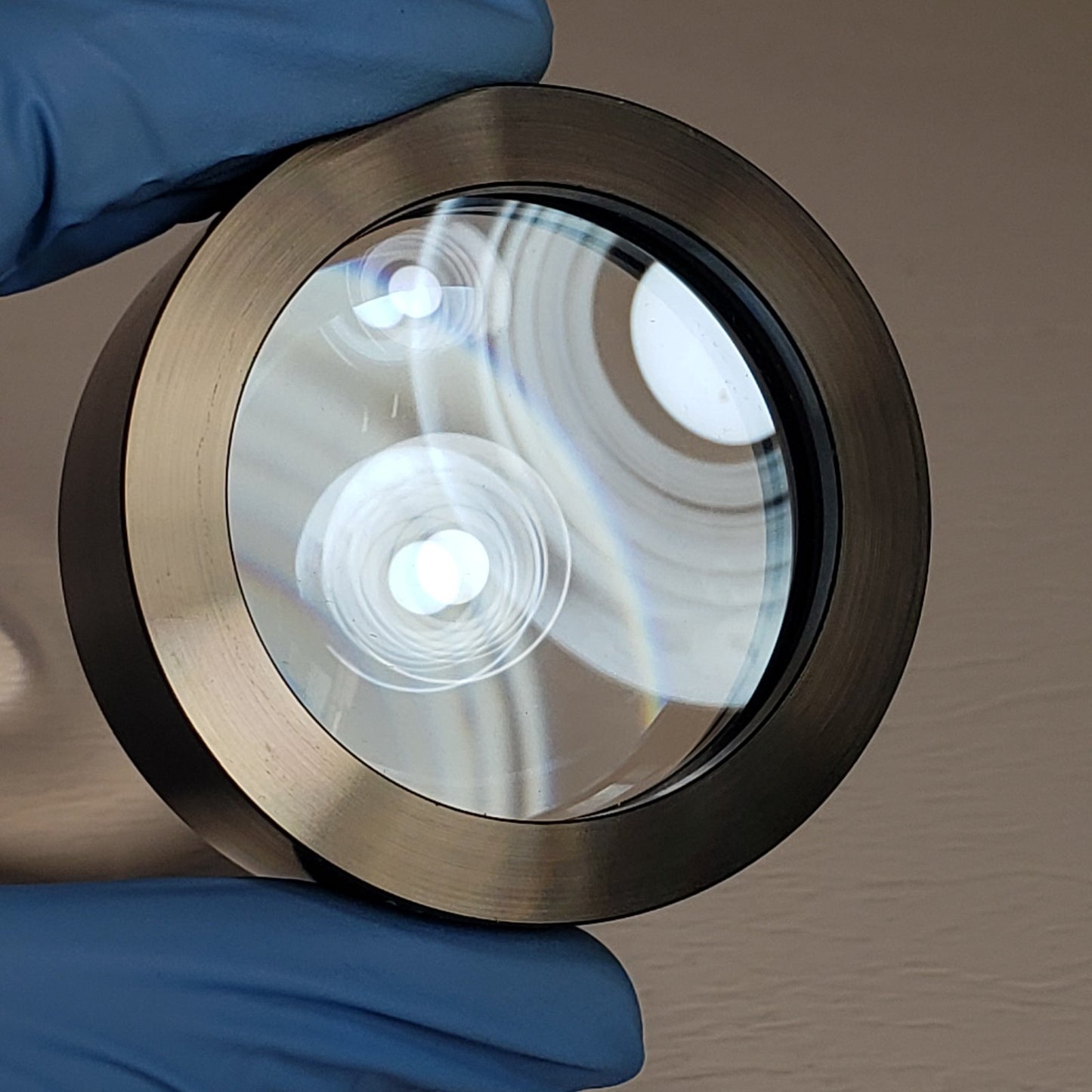 Melles Griot f/120mm 47mm 2 Stacked Convex Lens For Optical Applications