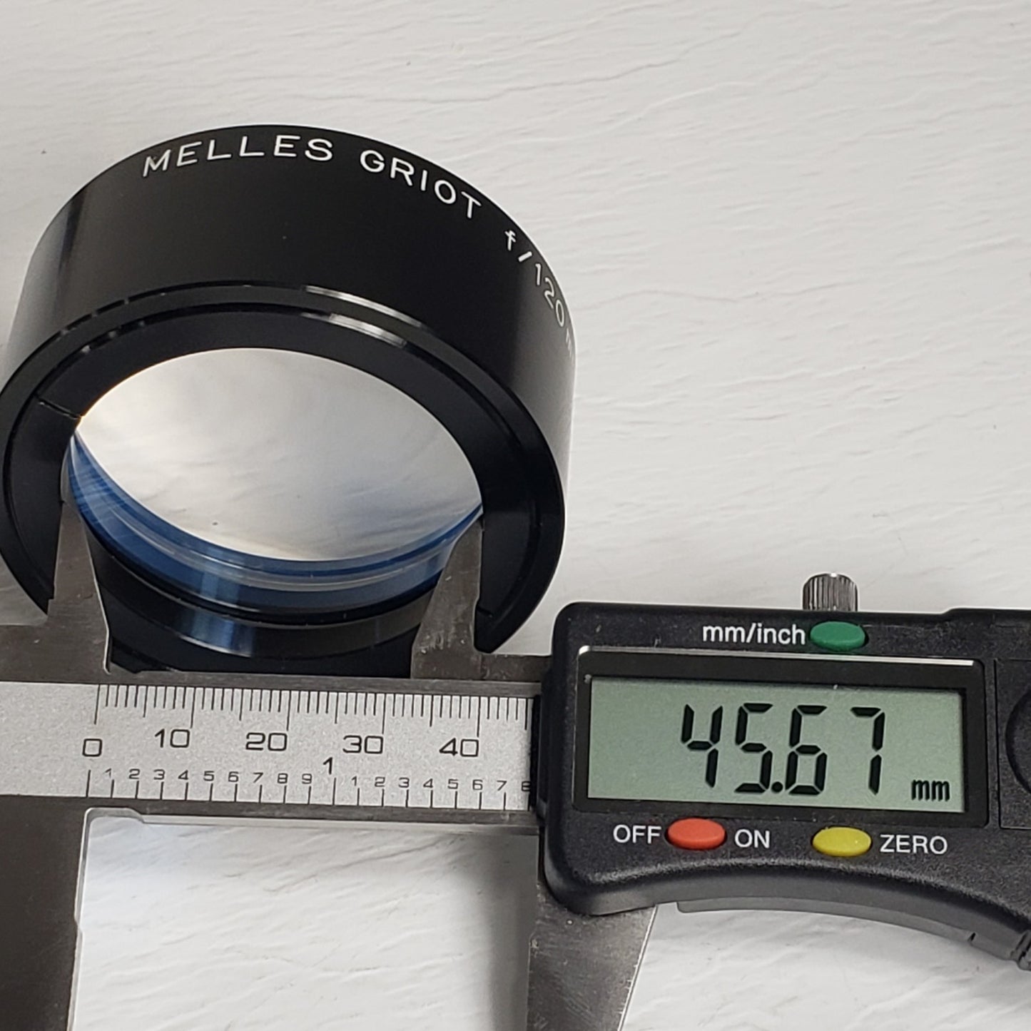 Melles Griot f/120mm 47mm 2 Stacked Convex Lens For Optical Applications