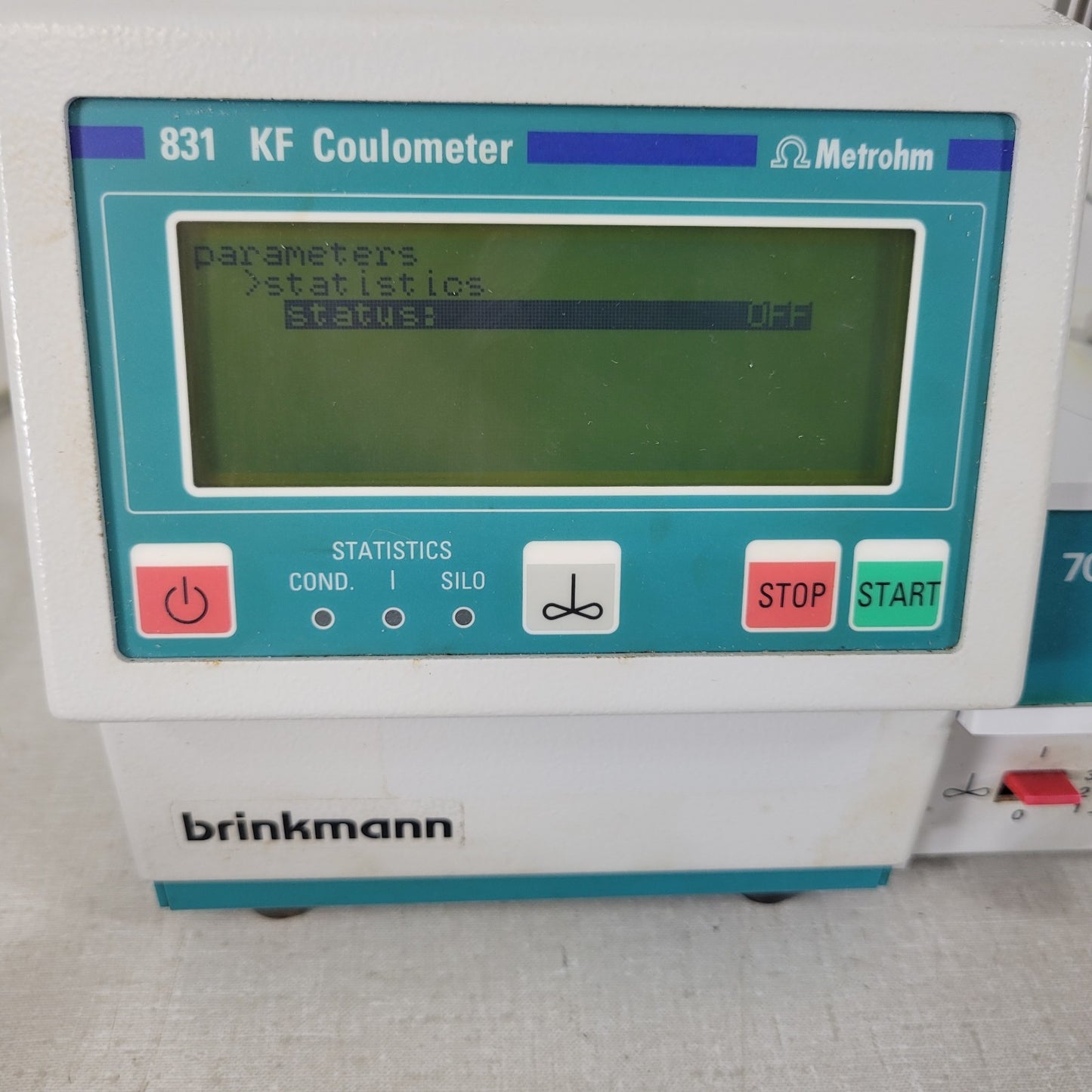 Metrohm 831 KF Coulometer Titration Device and Keyboard w/ 703 Ti Stand