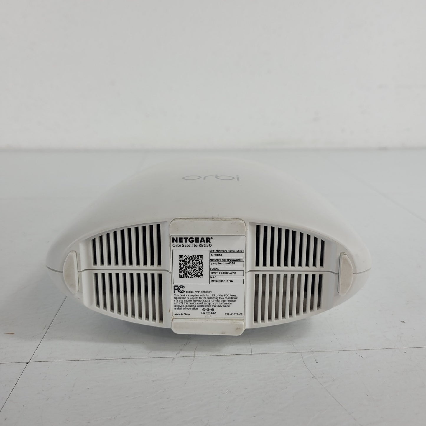 NETGEAR Orbi Satellite RBS50 Wifi Extender 4 Ethernet Ports Usb 2.0